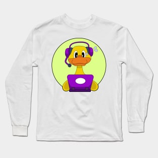 Duck Secretary Laptop Long Sleeve T-Shirt